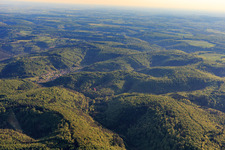 Village view of the district of Althhordn in Judenthal in the Northern Vosges from the north in Goetzenbruck in the state Moselle, France