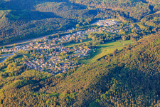 Aerial view of View of the Northern Vosges from the south in Wingen-sur-Moder in the state Bas-Rhin, France