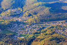 Aerial photograpy of View of the Northern Vosges from the south in Wingen-sur-Moder in the state Bas-Rhin, France