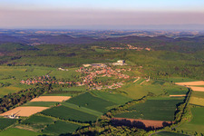 View of the town in the evening from the northwest in Petersbach in the state Bas-Rhin, France