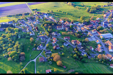 Village view from the south in Durstel in the state Bas-Rhin, France