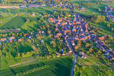 Village view from the northwest in Mackwiller in the state Bas-Rhin, France