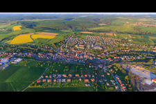 Overview of the town from the west in Diemeringen in the state Bas-Rhin, France