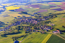 Village overview in the morning from the northwest in Dehlingen in the state Bas-Rhin, France