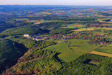 View of the town in the morning from the north in Petersbach in the state Bas-Rhin, France