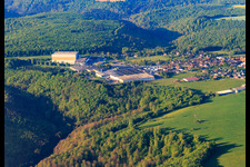Aerial photograpy of Winery Louis Eschenauer and les Grands Chais de in Petersbach in the state Bas-Rhin, France