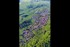 View of the village on the edge of the Northern Vosges from the northwest in Ernolsheim-lès-Saverne in the state Bas-Rhin, France
