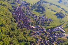 View of the village on the edge of the Northern Vosges from the northwest in Saint-Jean-Saverne in the state Bas-Rhin, France