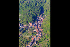 Église Sainte Marie Auxiliatrice and Rue du Cimetière in Ottersthal in the state Bas-Rhin, France
