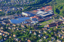 Aerial view of Castle and park Château des Rohan at the port Port de Saverne in Saverne in the state Bas-Rhin, France