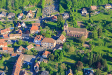 Town Hall and Abbatiale Saint-Jean-Baptiste de Saint-Jean-Saverne in Saint-Jean-Saverne in the state Bas-Rhin, France