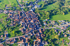 Town center from the north in Dossenheim-sur-Zinsel in the state Bas-Rhin, France