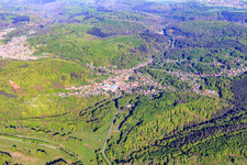 Overview of the Northern Vosges in the morning from the southeast in Meisenthal in the state Moselle, France
