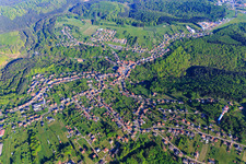Overview of the Northern Vosges in the morning from the southeast in Goetzenbruck in the state Moselle, France
