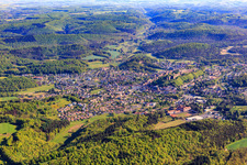 Overview of the Northern Vosges in the morning from the south in Bitsch in the state Moselle, France