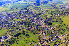Aerial view of Morning view of the town from the north in Rohrbach-lès-Bitche in the state Moselle, France