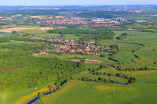Meandering course of the Saar in Schopperten in the state Bas-Rhin, France