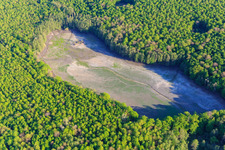 Gross Schwarzweiher without water in Niederstinzel in the state Moselle, France