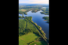 Canal des houllères de la Sarre crosses the Stockweiher in Langatte in the state Moselle, France