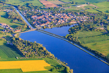View of the town on the Rhine Marne Canal in Gondrexange in the state Moselle, France