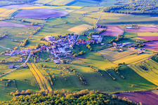 Village view from the south in Hinsingen in the state Bas-Rhin, France