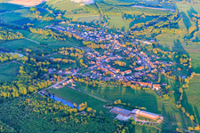Village view from the west in Schopperten in the state Bas-Rhin, France