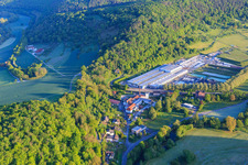 Production halls of HOFMANN NATURSTEIN GmbH & Co. KG in the district Gamburg in Werbach in the state Baden-Wuerttemberg, Germany