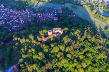 Castle and castle park Gamburg above the village of the same name in the Tauber valley in the district Gamburg in Werbach in the state Baden-Wuerttemberg, Germany