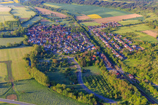 View of the lovely Taubertal in the morning from the north in the district Hochhausen in Tauberbischofsheim in the state Baden-Wuerttemberg, Germany