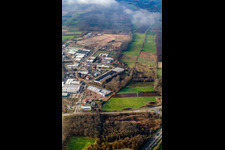 Am Horst industrial area in the district Minderslachen in Kandel in the state Rhineland-Palatinate, Germany seen from above