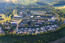 Laurentiusberg district from the west with MVZ am Laurentiusberg, TS Fassaden and Kolping Education Center in Tauberbischofsheim in the state Baden-Wuerttemberg, Germany