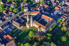 Aerial photograpy of Former monastery Gerlachsheim with Nardini School and inab Education Center – Youth, Education and Career. near the Church of the Holy Cross in the district Gerlachsheim in Lauda-Königshofen in the state Baden-Wuerttemberg, Germany
