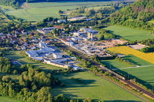 Station from the northwest in the district Königshofen in Lauda-Königshofen in the state Baden-Wuerttemberg, Germany