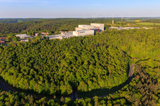 Aerial photograpy of Würth Industrie Service GmbH & Co. KG on the Drillberg from Norden in Bad Mergentheim in the state Baden-Wuerttemberg, Germany