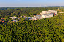 Oblique view of Würth Industrie Service GmbH & Co. KG on the Drillberg from Norden in Bad Mergentheim in the state Baden-Wuerttemberg, Germany