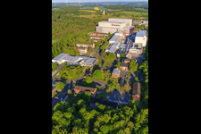 Aerial photograpy of Würth Industrie Service GmbH & Co. KG on the Drillberg from the east in Bad Mergentheim in the state Baden-Wuerttemberg, Germany