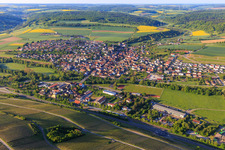 View of the Tauber Valley from the north in the district Markelsheim in Bad Mergentheim in the state Baden-Wuerttemberg, Germany