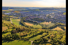 Overview of the town from the west in Weikersheim in the state Baden-Wuerttemberg, Germany