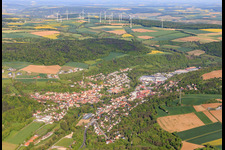 Overview of the lovely Taubertal in the morning from the southeast in Creglingen in the state Baden-Wuerttemberg, Germany