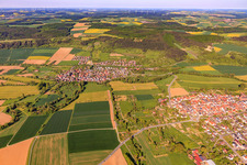 View of the town from the west in the district Hochhausen in Tauberbischofsheim in the state Baden-Wuerttemberg, Germany