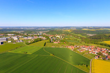 View of the town from the west in the district Vockenroth in Wertheim in the state Baden-Wuerttemberg, Germany