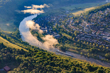 Aerial view of View from the west in the Main Valley in the district Eichel in Wertheim in the state Baden-Wuerttemberg, Germany