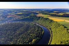 Oblique view of Main loop in Kreuzwertheim in the state Bavaria, Germany