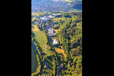 Aerial view of Industrial area Zum Schlag with Rekuplast GmbH, Uebe Medical GmbH and TFA Dostmann GmbH & Co. KG in the district Reicholzheim in Wertheim in the state Baden-Wuerttemberg, Germany