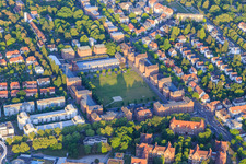 Police station Karlsruhe-West. State Media Center Baden-Württemberg and State Office for Monument Preservation Baden-Württemberg on Moltkestraße in the district Nordstadt in Karlsruhe in the state Baden-Wuerttemberg, Germany