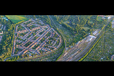 District at the marshalling yard in the district Weiherfeld-Dammerstock in Karlsruhe in the state Baden-Wuerttemberg, Germany