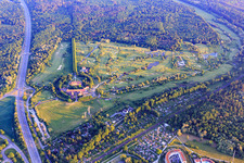 Golf course Hofgut Scheibenhardt AG in the district Beiertheim-Bulach in Karlsruhe in the state Baden-Wuerttemberg, Germany from above