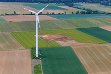 Wind farm Minfeld in Minfeld in the state Rhineland-Palatinate, Germany from above