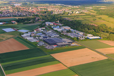 Industrial Park W and W Campus from the west in Herxheim bei Landau in the state Rhineland-Palatinate, Germany