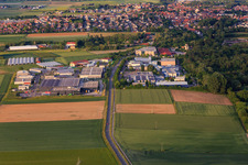 Aerial view of Industrial Park W and W Campus from the west in Herxheim bei Landau in the state Rhineland-Palatinate, Germany
